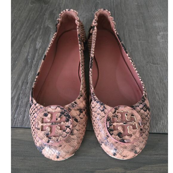 Tory Burch Minnie Travel Snake Print Ballet Flats Size 9 - Picture 7 of 7